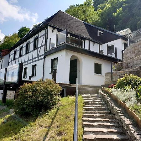 Sächsische Schweiz Ferienhaus 2 mit hervorragendem Panoramablick über das Elbtal Königstein Exterior foto